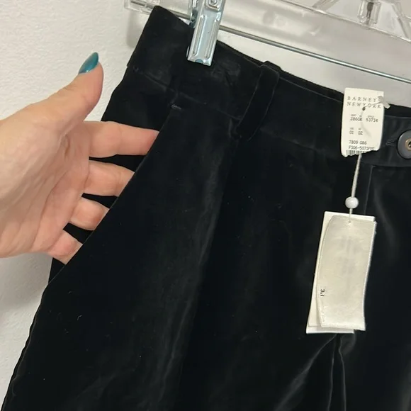 3.1 Phillip Lim Black Velvet Cuffed Trouser Shorts